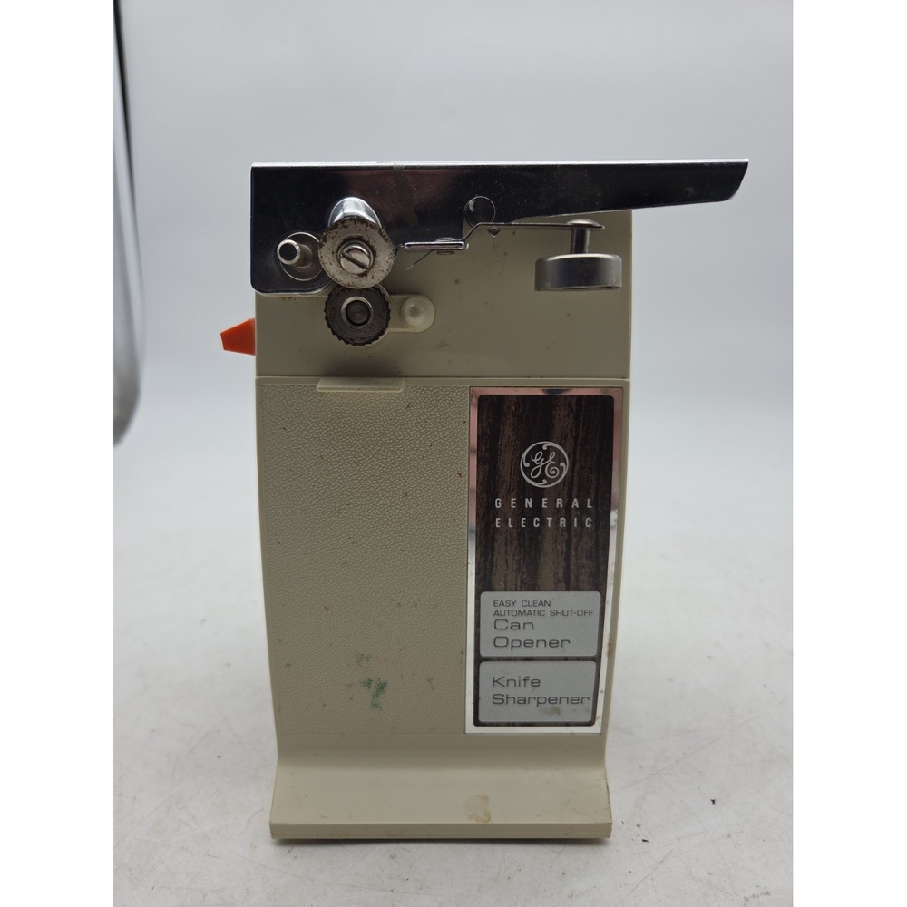 Vintage General Electric Can Opener Knife Sharpener GE D3-EC33 Beige/Brown